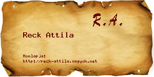 Reck Attila névjegykártya